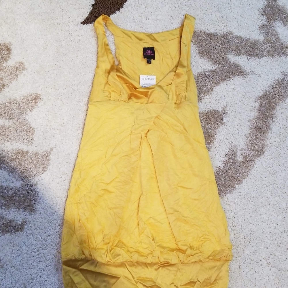New 100% Authenic Bebe Gold Sleeveless Dress w/tag